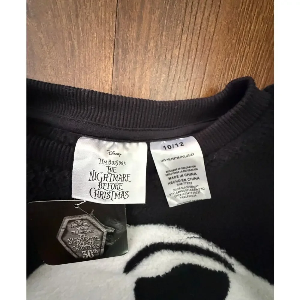 Disney Nightmare Before Christmas Jack fuzzy sweater kids 10-12 NWT